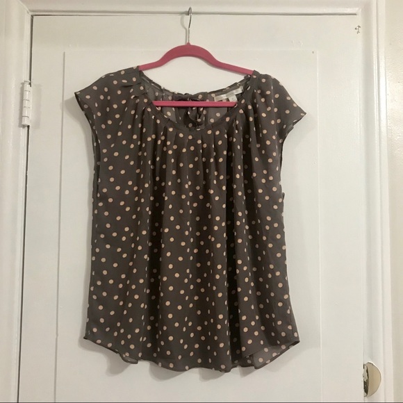 LC Lauren Conrad Tops - Lauren Conrad Polkadot Short Sleeve Blouse